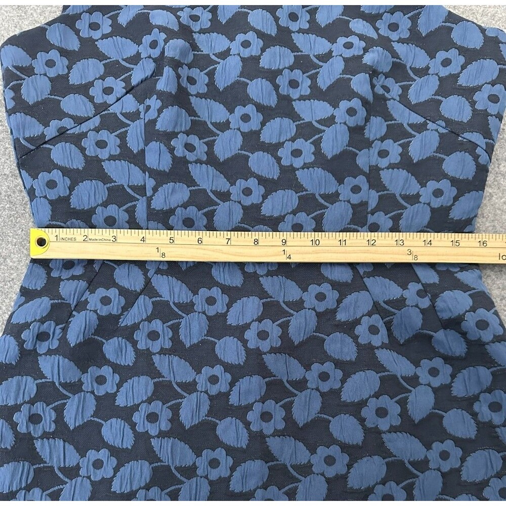 BB Dakota Blue Floral Jacquard Sheath Dress Size 12 Whimsigoth 90s Mod Y2K Retro - Picture 4 of 13